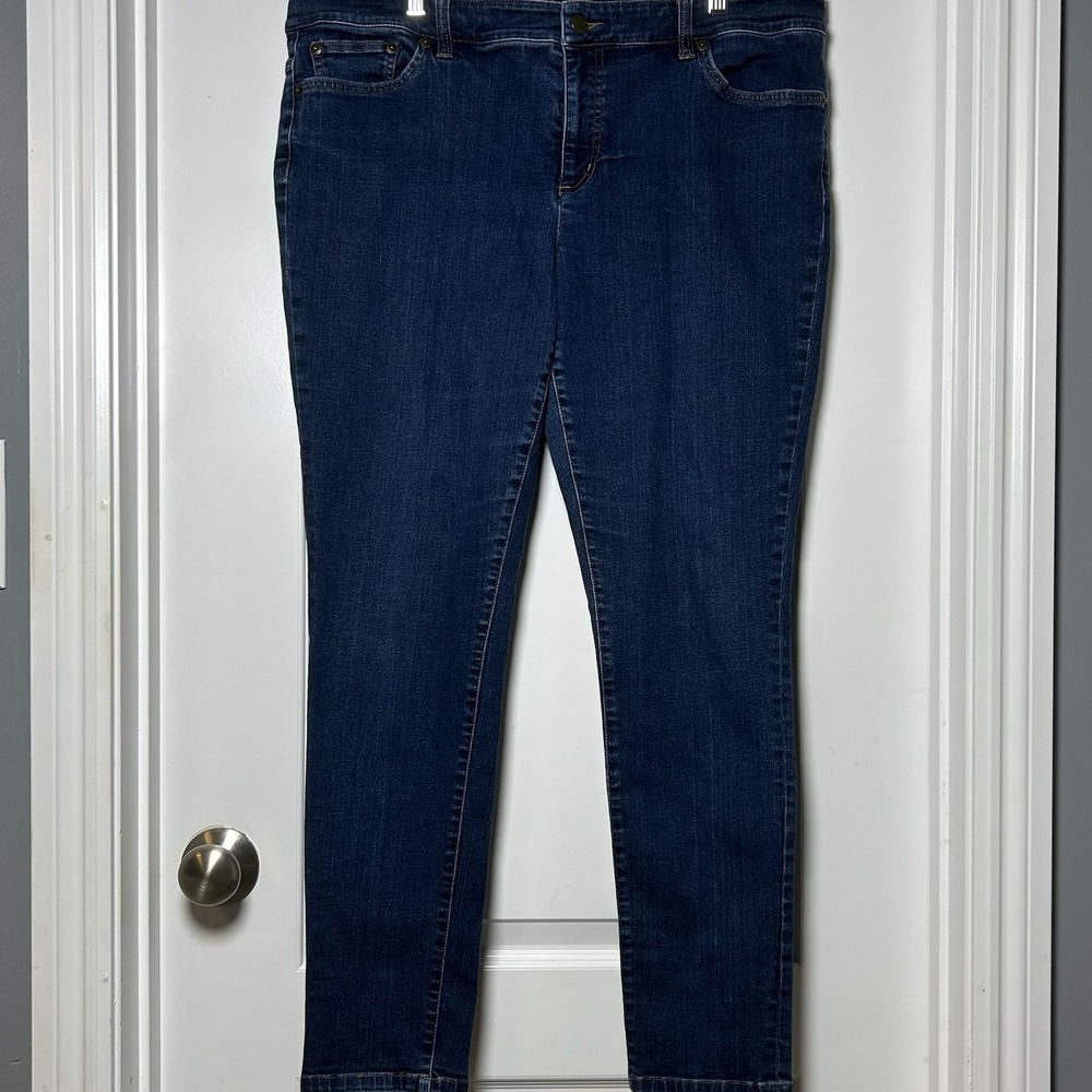 Lauren Ralph Lauren Dark Wash Mid Rise Modern Skinny Jeans Equestrian Chic Style